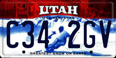 UT license plate C342GV