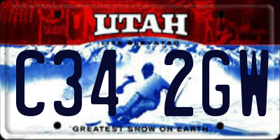 UT license plate C342GW
