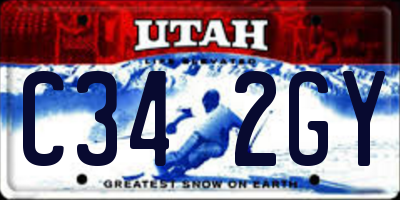 UT license plate C342GY