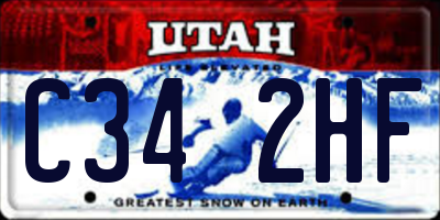UT license plate C342HF