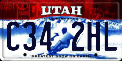 UT license plate C342HL