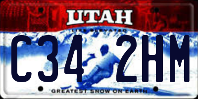 UT license plate C342HM