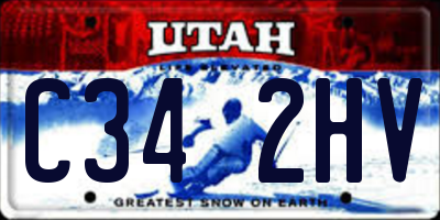 UT license plate C342HV