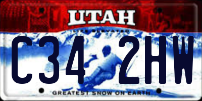 UT license plate C342HW