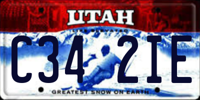 UT license plate C342IE