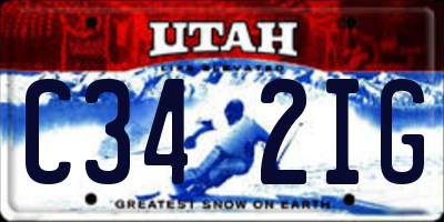 UT license plate C342IG