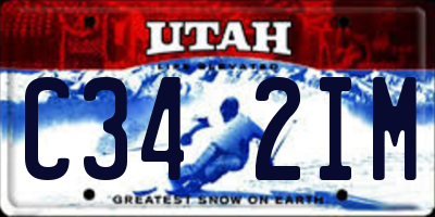 UT license plate C342IM