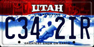 UT license plate C342IR