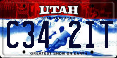 UT license plate C342IT