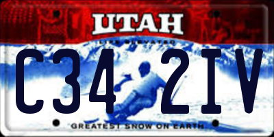 UT license plate C342IV