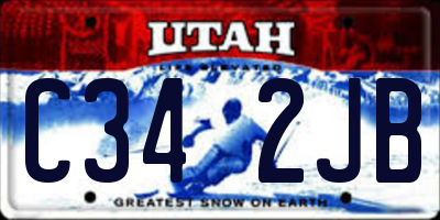 UT license plate C342JB