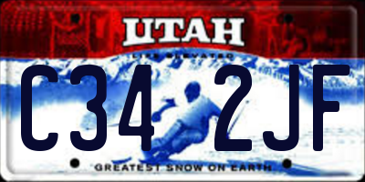 UT license plate C342JF