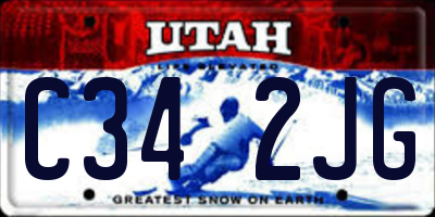 UT license plate C342JG