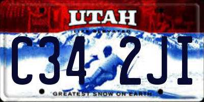 UT license plate C342JI