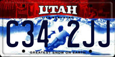 UT license plate C342JJ