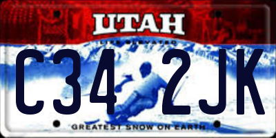 UT license plate C342JK