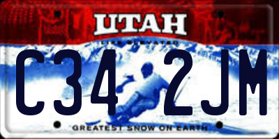 UT license plate C342JM