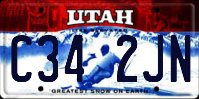 UT license plate C342JN
