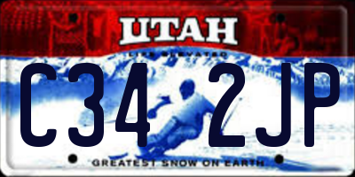 UT license plate C342JP