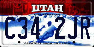 UT license plate C342JR