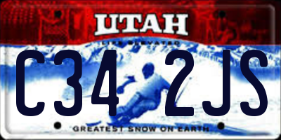 UT license plate C342JS