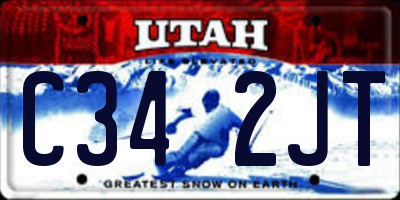 UT license plate C342JT