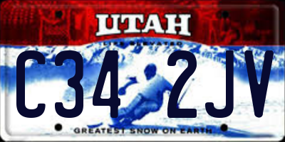 UT license plate C342JV