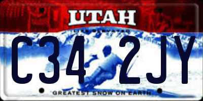 UT license plate C342JY