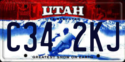 UT license plate C342KJ