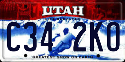 UT license plate C342KO