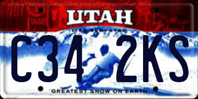 UT license plate C342KS