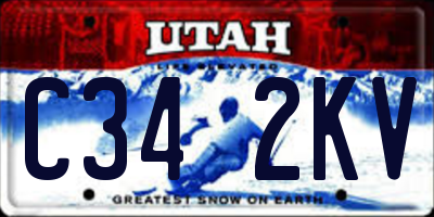UT license plate C342KV