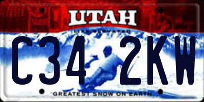 UT license plate C342KW