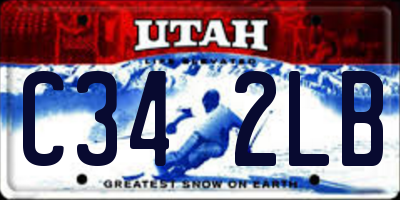 UT license plate C342LB