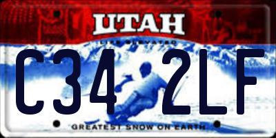 UT license plate C342LF