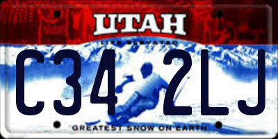UT license plate C342LJ