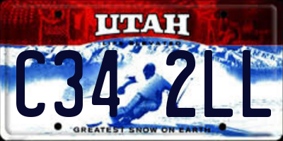 UT license plate C342LL