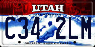 UT license plate C342LM