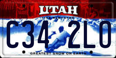 UT license plate C342LO