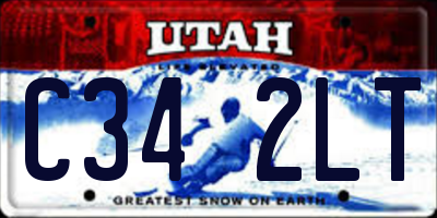 UT license plate C342LT