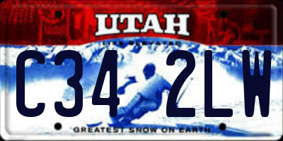 UT license plate C342LW