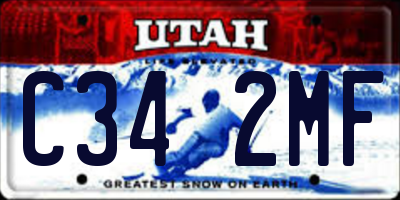 UT license plate C342MF