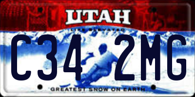 UT license plate C342MG