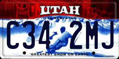 UT license plate C342MJ