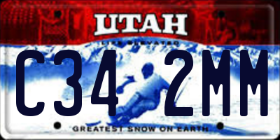 UT license plate C342MM