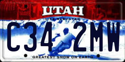 UT license plate C342MW