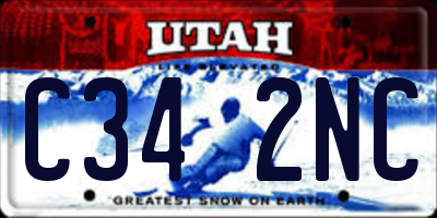 UT license plate C342NC