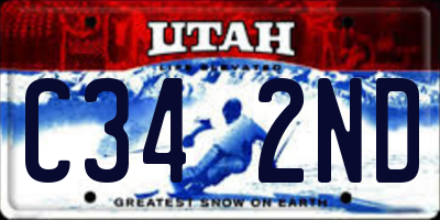 UT license plate C342ND