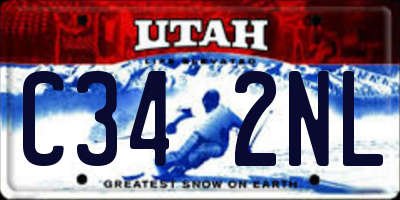UT license plate C342NL