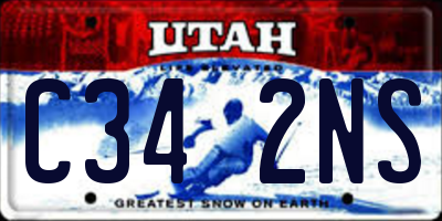 UT license plate C342NS